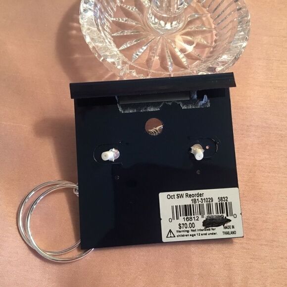 NWT Sterling Silver Dangle Hoop Earrings - Picture 4 of 4